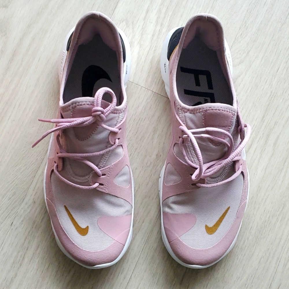 BRAND NEW Women's NIKE Sneakers- Chalk Pink, Gold and Black